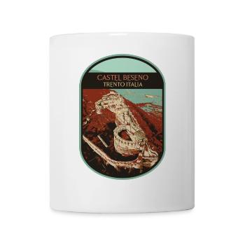 Illustration Schloss Beseno, Trient, Italien - Tasse - Weiß - Vorne