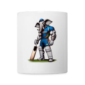 Indien Cricket Sport Elefanten Design - Tasse - Weiß - Vorne