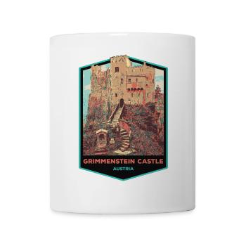 Illustration Schloss Grimmenstein, Niederösterreich - Tasse - Weiß - Vorne