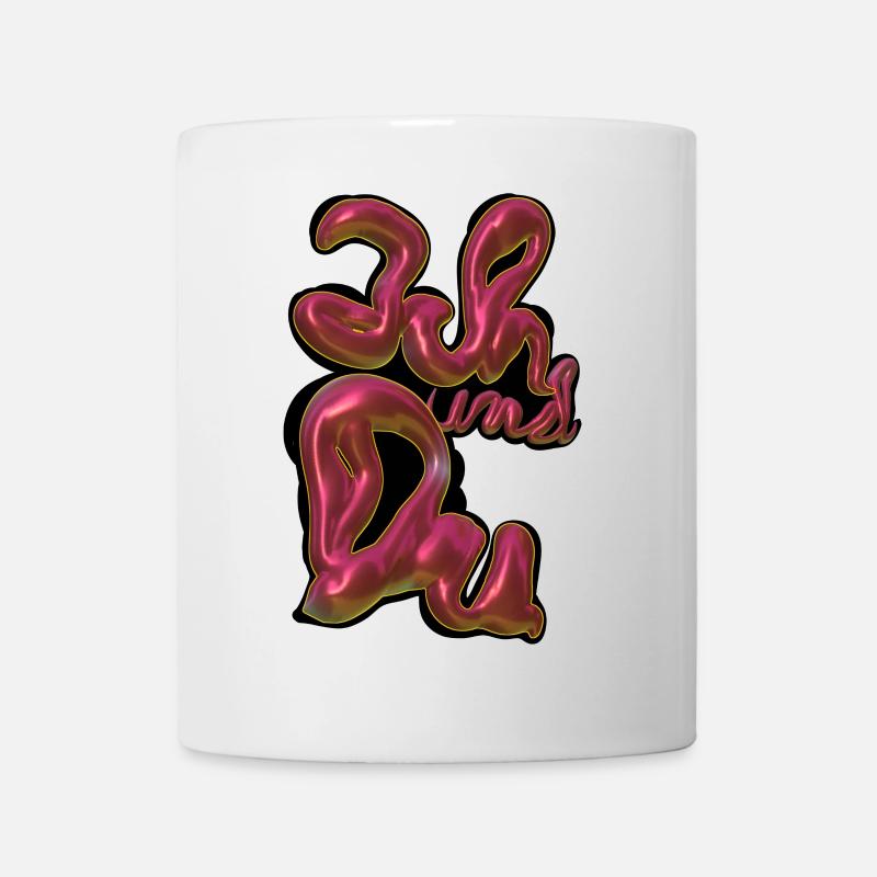 Schokolade Neon Schriftzug Design ich und du - Tasse - Weiß
