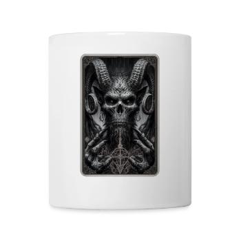 Démon avec des cornes et un pentagramme - Mug blanc - blanc - Devant