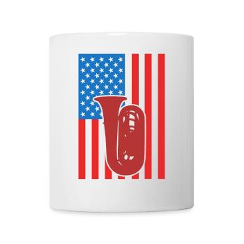 Tuba USA Drapeau - Mug blanc - blanc - Devant