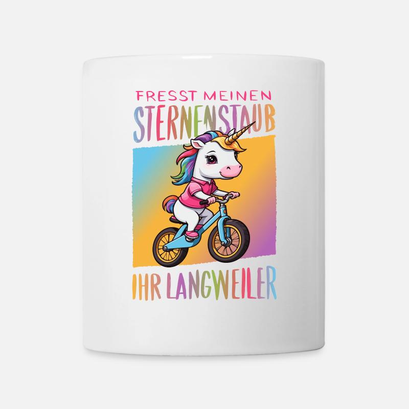 Licorne mignonne à vélo - Mug blanc - blanc