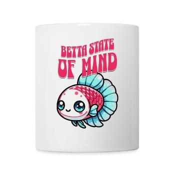 Betta im Kawaii Stil, Retro Schrift, Betta Spruch - Tasse - Weiß - Vorne