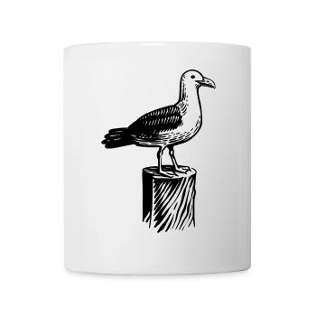 Möwe. Norden. Moin aus Norddeutschland. - Tasse - Weiß - Vorne