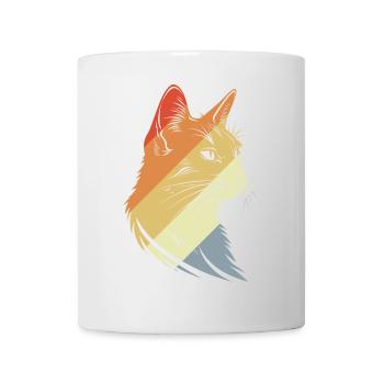 Retro Katzen Grafik - Tasse - Weiß - Vorne