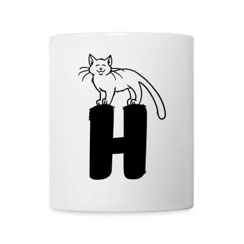 Lettre H chat - Mug blanc - blanc - Devant