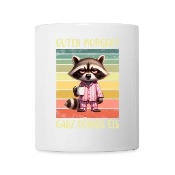 Waschbär Morgenmuffel - Tasse - Weiß - Vorne