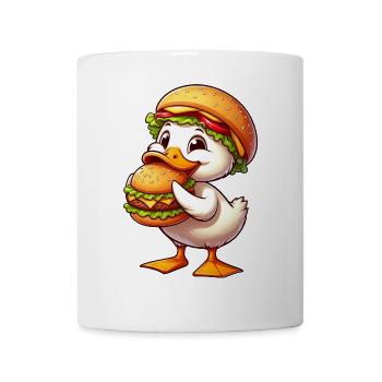 Lustige Ente Cartoon Fast Food Burger - Tasse - Weiß - Vorne