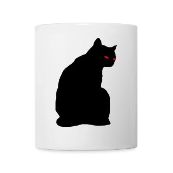 Schwarze Katze - Tasse - Weiß - Vorne
