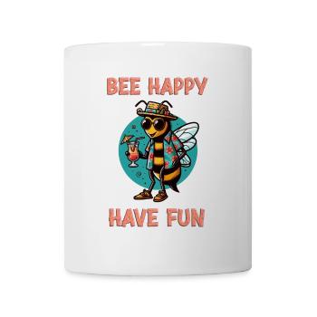 Bee Happy - Have Fun 5 - Tasse - Weiß - Vorne
