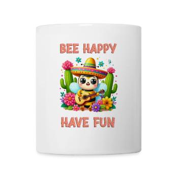 Bee Happy - Have Fun 2 - Tasse - Weiß - Vorne