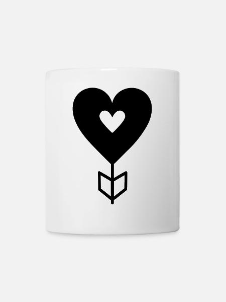 Herz-Pfeil - Tasse - Weiß