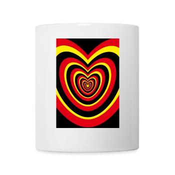 Deutschlandfarben treffen viele Herzen. - Tasse - Weiß - Vorne