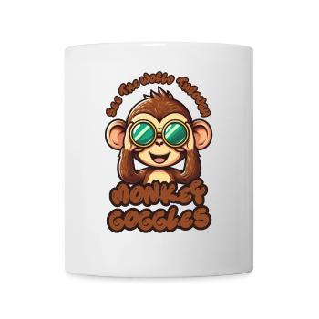 Cute Monkey: Sehen Sie die Welt durch eine Affenbrille! - Tasse - Weiß - Vorne