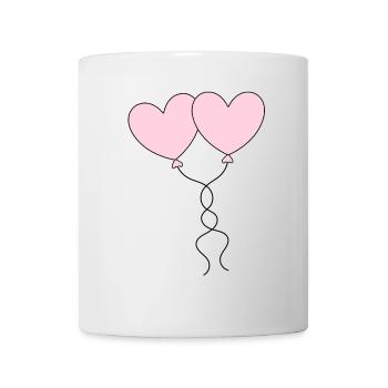 rosarotes Herz Herz rosa Geschenk Valentinstag - Tasse - Weiß - Vorne