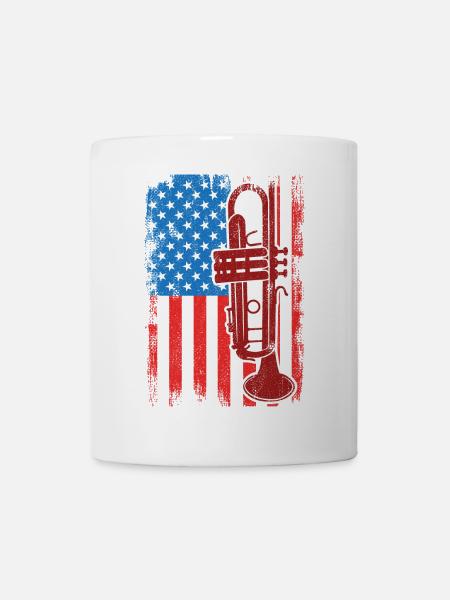 4. Juli USA Trompeter - Tasse - Weiß