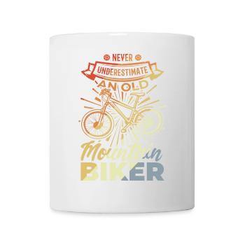 Never Underestimate A Old Mountain Biker - Tasse - Weiß - Vorne