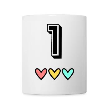 1. 1 Jahr. 1. JAHRESTAG. 1-JÄHRIGES JUBILÄUM - Tasse - Weiß - Vorne