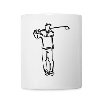 Golfer Zeichnung - Tasse - Weiß - Vorne