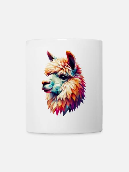 Polygonales Alpaka - Tasse - Weiß