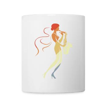 Saxophone Femme - Mug blanc - blanc - Devant