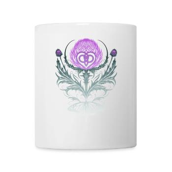 Distel mit Schmetterling Mutterknoten - Tasse - Weiß - Vorne