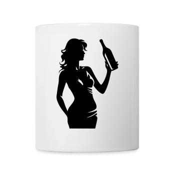 Woman Party Silhouette Drink Wine - Mug - white - Front