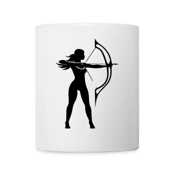 Bogenschießen Frau Silhouette - Tasse - Weiß - Vorne