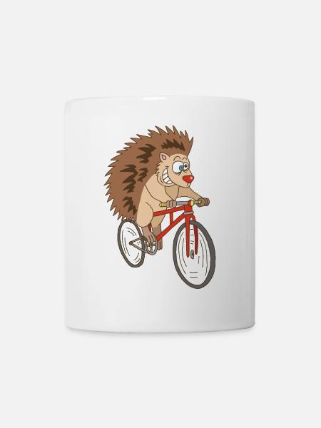 Igel auf dem Fahrrad - Tasse - Weiß