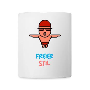Freistil Schwimmen - Tasse - Weiß - Vorne