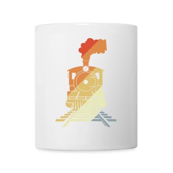 Eisenbahn Zeichnung Vintage Stil - Tasse - Weiß - Vorne