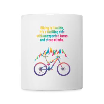 Lebendiges Mountainbike-Zitat-Design - Tasse - Weiß - Vorne