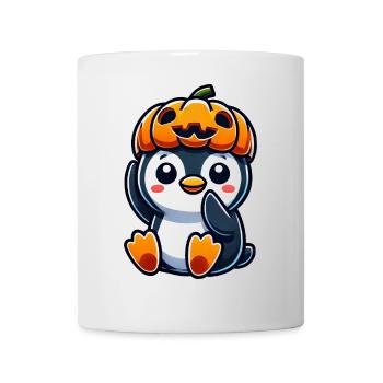 Cute Halloween Penguin Pumpkin Cartoon October - Mug - white - Front