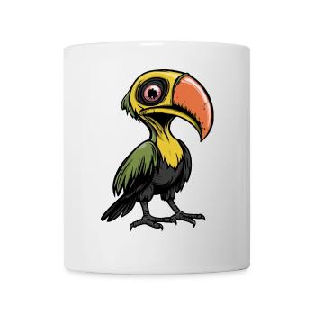 Toucan oiseau Halloween bande dessinée drôle - Mug blanc - blanc - Devant