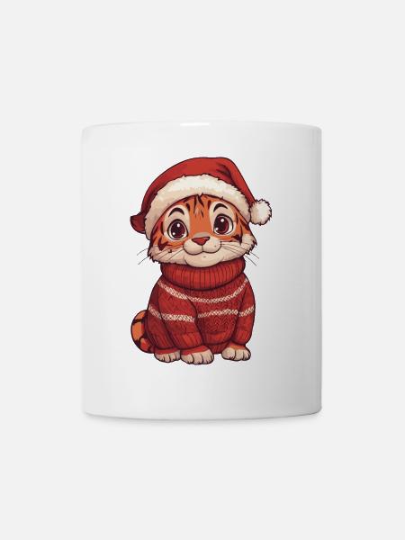 Tiger Weihnachten - Kop/krus - hvid