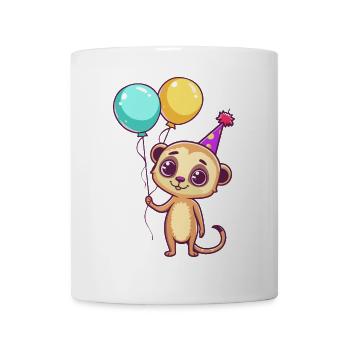 Bande dessinée d’anniversaire de suricate - Mug blanc - blanc - Devant