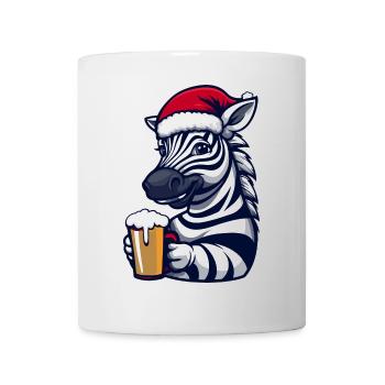 Zebra Weihnachten Bier - Tasse - Weiß - Vorne