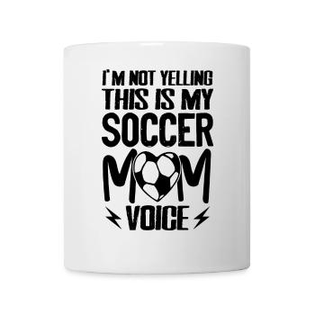 Funny Soccer Mom Voice - Mug blanc - blanc - Devant