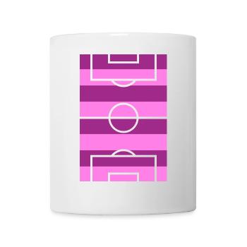 Terrain de football rose - Mug blanc - blanc - Devant