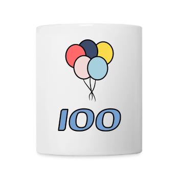 100. 100 ANS. 100e ANNIVERSAIRE. ANNIVERSAIRE 100 - Mug blanc - blanc - Devant