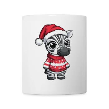 Zebra Weihnachten Comic - Tasse - Weiß - Vorne