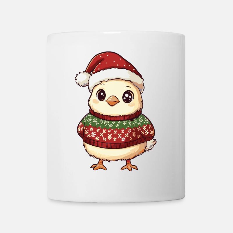 Huhn Weihnachten Comic - Tasse - Weiß