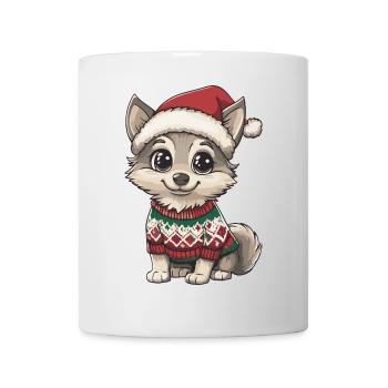 Wolf Christmas Comic - Mug - white - Front