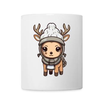 Reh Geweih Winter Tier Baby Comic - Tasse - Weiß - Vorne