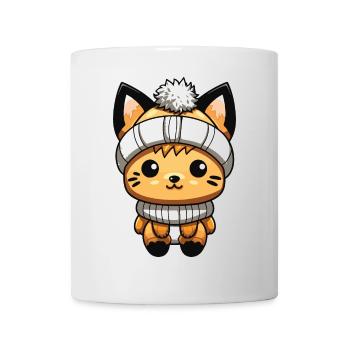 Fuchs Winter Tier Baby Comic - Tasse - Weiß - Vorne