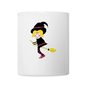 Hexe auf der Besen - Tasse - Weiß - Vorne