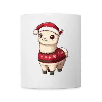Alpaca Llama Christmas Comic - Mug - white - Front