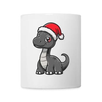 Dinosaur Brontosaurus Christmas Cute - Mug - white - Front