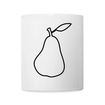 Silhouette Birne Pear Outline - Tasse - Weiß - Vorne
